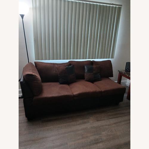 Used Dark Brown 2 PC Sectional With Ottoman  for sale on AptDeco