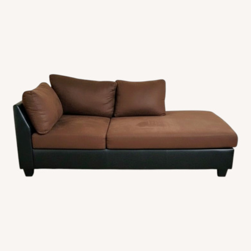 Used Dark Brown 2 PC Sectional With Ottoman  for sale on AptDeco