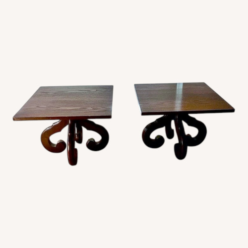 Used Pair of Vintage Spanish-Style Wood End Tables for sale on AptDeco