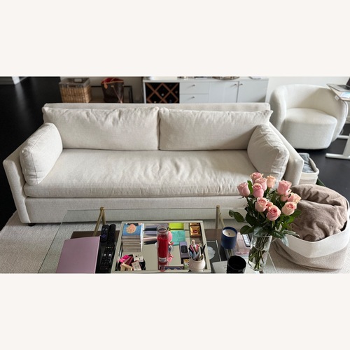 Used West Elm Alabaster Basketweave Marin Sofa for sale on AptDeco