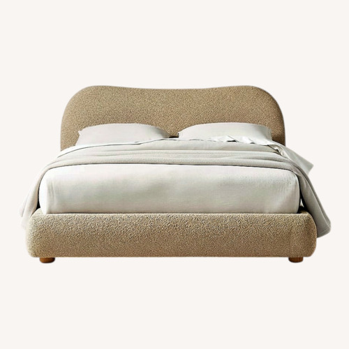 Used CB2 Diana Camel Brown Boucle Queen Bed for sale on AptDeco