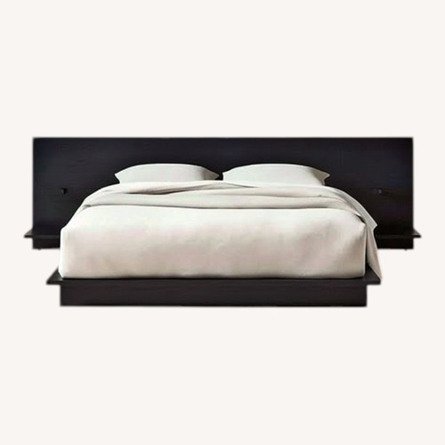 Used CB2 Andes Black Ebonized Oak Wood Queen Bed for sale on AptDeco