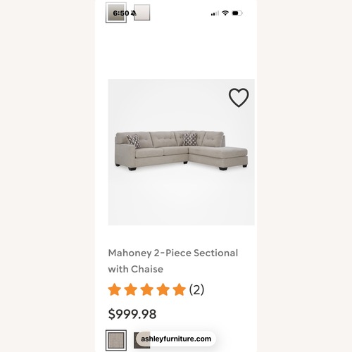 Used Ashley Mahoney Sectional for sale on AptDeco