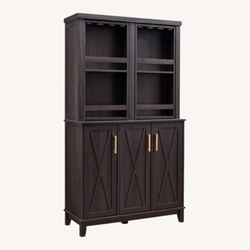 Used Wayfair Dark Brown Wood Bar Cabinet for sale on AptDeco
