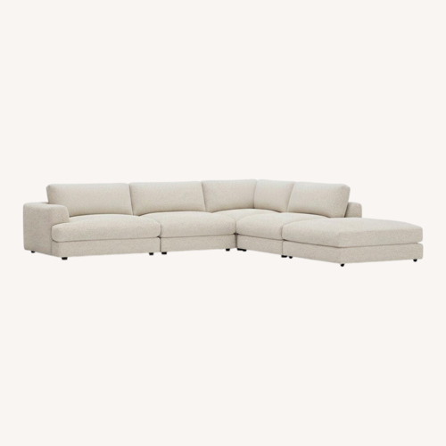 Used Rooms To Go Montecito White Fabric 3+ Piece Sectional for sale on AptDeco