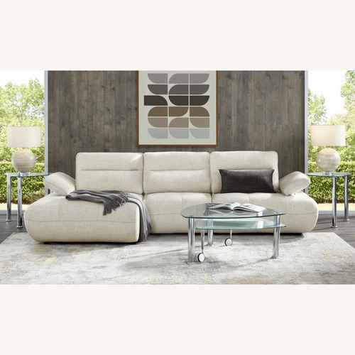 Used Rooms To Go  White Fabric 3+ Seater Sofa for sale on AptDeco