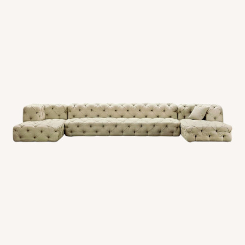 Used Restoration Hardware Soho Tufted 3 Piece Sectional for sale on AptDeco