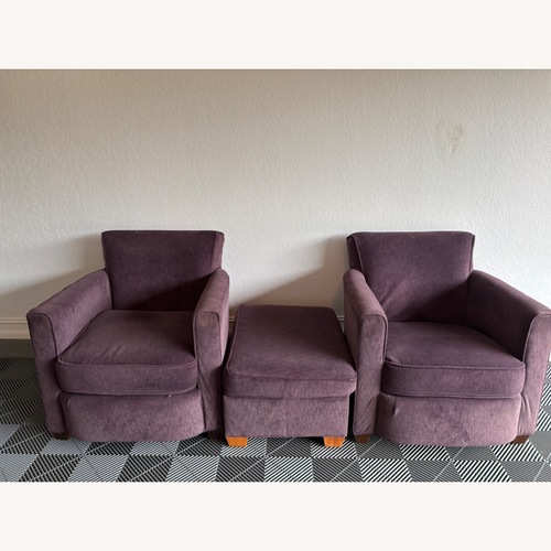 Used Purple Armchair One Ottoman for sale on AptDeco
