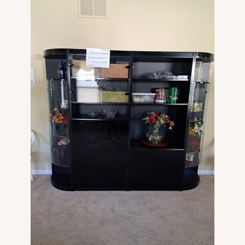 Used Vintage/Antique Black Lacquer Wall Unit for sale on AptDeco