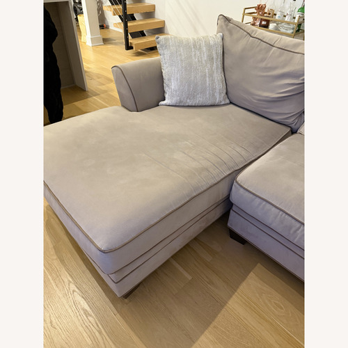 Used Raymour & Flanigan Artemis Beige Sectional Chaise for sale on AptDeco