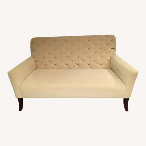 Used Light Brown Velvet 2 Seater Sofa for sale on AptDeco