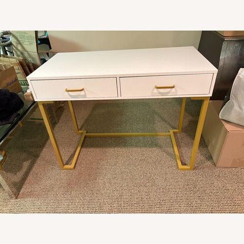 Used Wayfair Gold Frame 2-Drawer 40" Computer Desk for sale on AptDeco