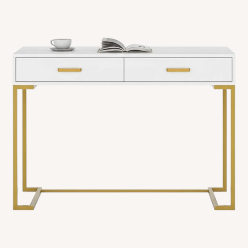 Used Wayfair Gold Frame 2-Drawer 40" Computer Desk for sale on AptDeco