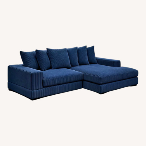 Used Wayfair Blue 2 Piece Sectional for sale on AptDeco