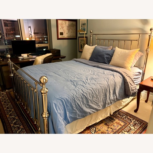 Used Restoration Hardware Nottingham Silver Metal Headboard for sale on AptDeco