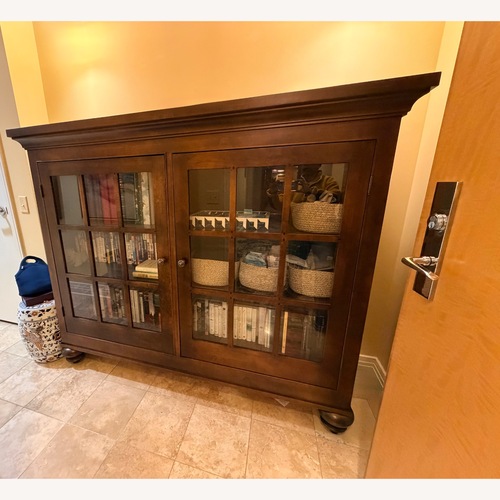Used Restoration Hardware Wood and Glass Bookcase for sale on AptDeco