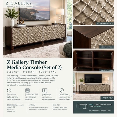 Used Dark Brown Wood Media Storage 2 pieces for sale on AptDeco
