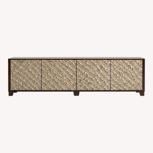 Used Dark Brown Wood Media Storage 2 pieces for sale on AptDeco