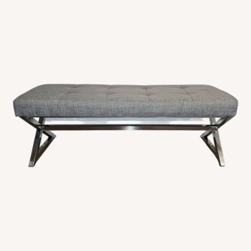 Used Light Gray Fabric Bench for sale on AptDeco