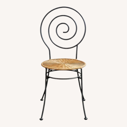Used Mid-Century Spiral Iron and Wicker Chairs for sale on AptDeco