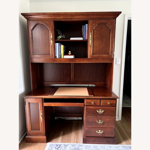 Used Desk w/ Hutch, Sliding Keyboard & Printer Tray for sale on AptDeco