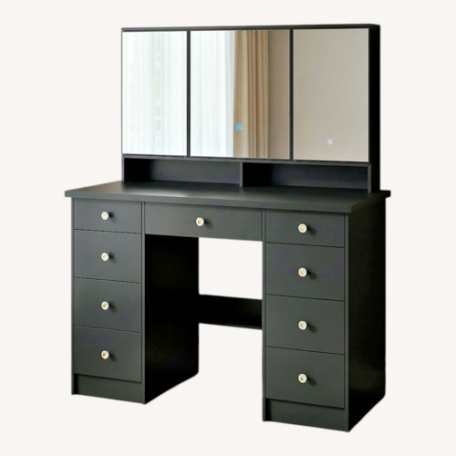 Used Jyotsna 9-Drawer Makeup Vanity with Mirror and Adjustable Lights for sale on AptDeco