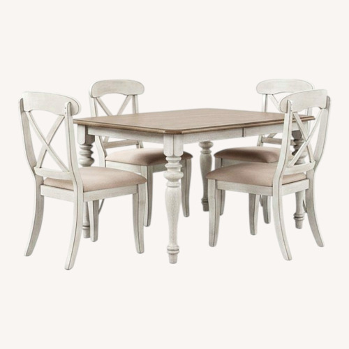 Used Ocean Isle Dining Table W Leaf & 6 Chairs (Slate) for sale on AptDeco