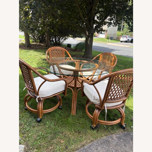 Used Vintage Rattan Dining Set for sale on AptDeco