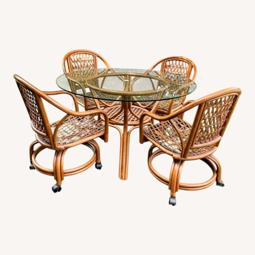 Used Vintage Rattan Dining Set for sale on AptDeco