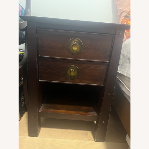Used Dark Brown Wood Nightstand for sale on AptDeco