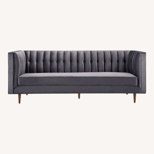 Used TOV Furniture Dark Gray Velvet 3+ Seater Sofa for sale on AptDeco
