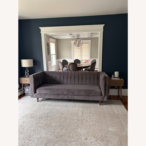 Used TOV Furniture Dark Gray Velvet 3+ Seater Sofa for sale on AptDeco