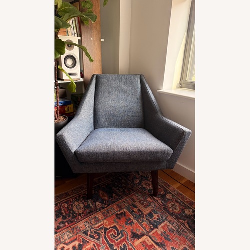 Used Article Angle Chair - Denim Blue W Walnut Legs for sale on AptDeco