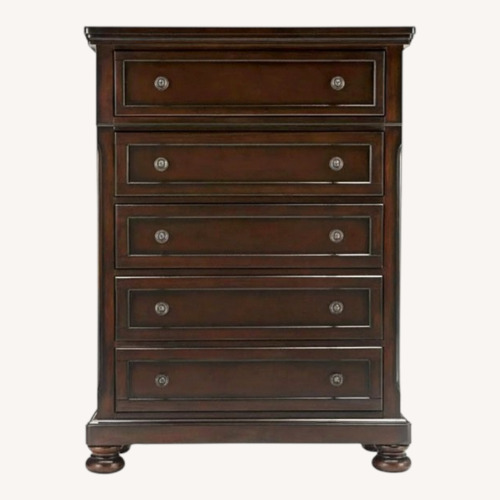 Used Raymour & Flanigan Dark Brown Wood Armoire for sale on AptDeco
