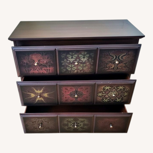 Used Raymour & Flanigan Dark Brown Wood Dresser for sale on AptDeco