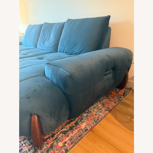 Used Povision Arlo Sofa - Blue Velvet for sale on AptDeco