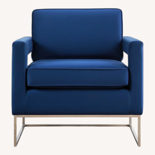 Used TOV Furniture Blue Velvet Accent Chair for sale on AptDeco