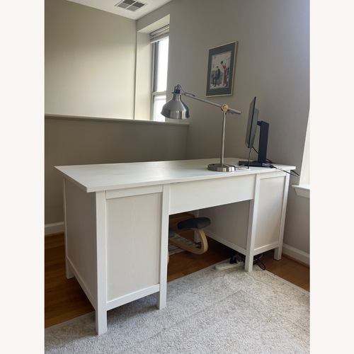 Used IKEA Hemnes White Wood Desk for sale on AptDeco