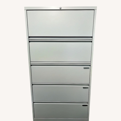 Used Light Green/Beige Metal File Cabinet for sale on AptDeco