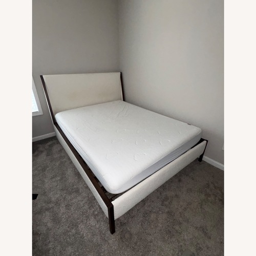 Used CB2 Malena Queen Bed Boucle and Wood for sale on AptDeco