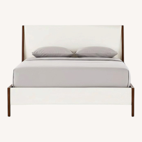 Used CB2 Malena Queen Bed Boucle and Wood for sale on AptDeco