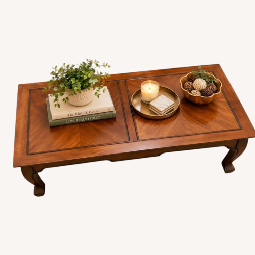 Used Vintage Traditional Inlaid Wood Coffee Table for sale on AptDeco