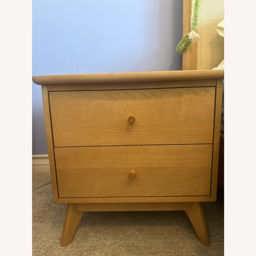 Used Living Spaces Light Brown Wood Nightstand for sale on AptDeco