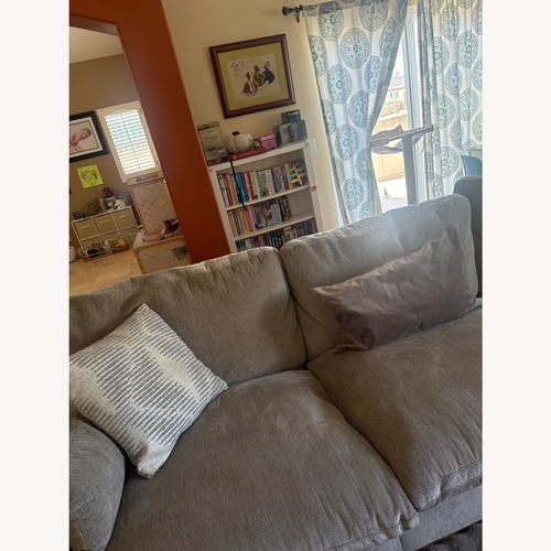 Used Living Spaces Light Gray Fabric 3+ Seater Sofa for sale on AptDeco