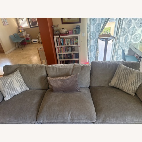 Used Living Spaces Light Gray Fabric 3+ Seater Sofa for sale on AptDeco