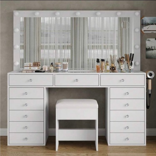 Used FUSOU White Vanity With Mirror and Lights for sale on AptDeco