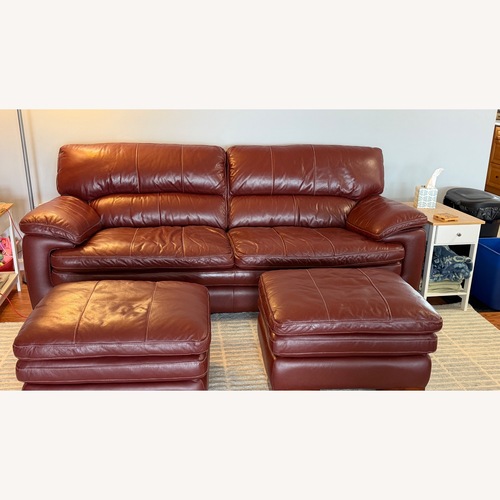 Used Leather 3+ Seater Sofa for sale on AptDeco