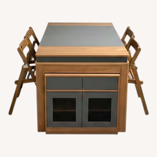 Used Extendable Walnut & Grey wood Dining for sale on AptDeco