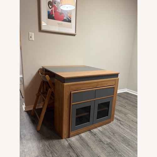 Used Extendable Walnut & Grey wood Dining for sale on AptDeco
