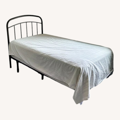 Used White Fabric Twin Bed for sale on AptDeco